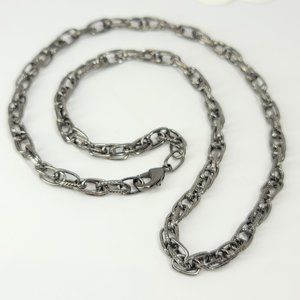 NEW Unisex Textured Paperclip Double Links Chain